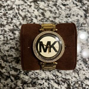 Michael Kors Gold and Black Logo Watch